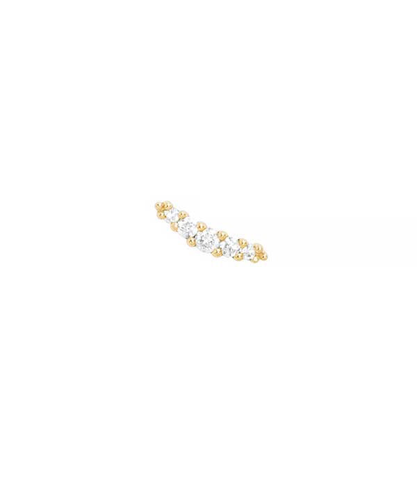 Boucle d'oreille Line or jaune et diamants Stone Paris