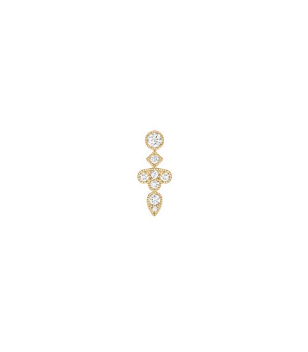 Boucle d'oreille Crush or jaune et diamants Stone Paris