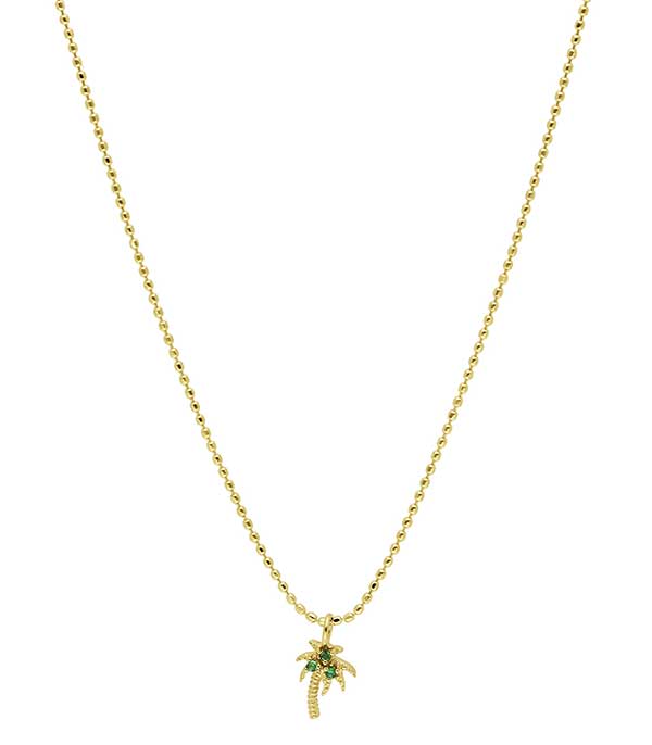 Collier court chaîne boule et palmier tsavorites And... Paris