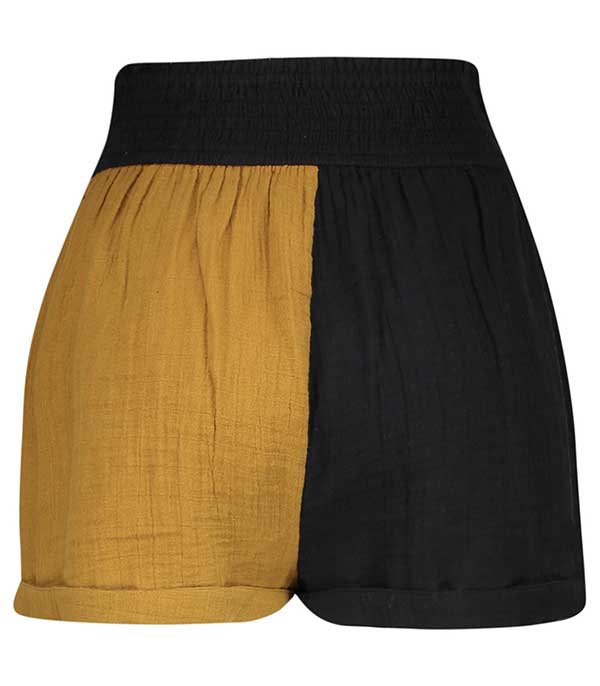 Short paperbag Adrian gaze de coton Black/Masala Anaak