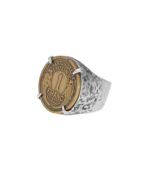 Bague pièce 1 Franc argent Roc Paris