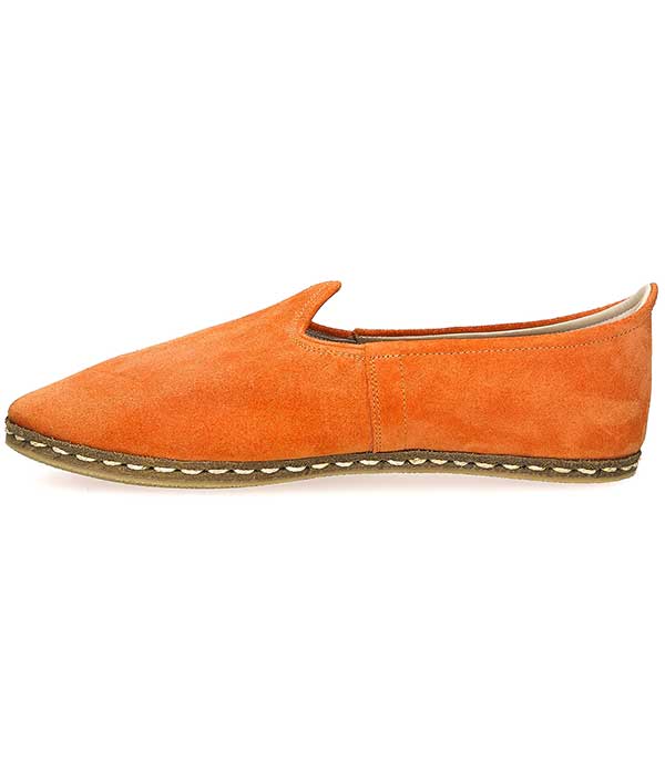 Mocassins Saanas Classique Homme Cuir Suédé Mandarine Saanas