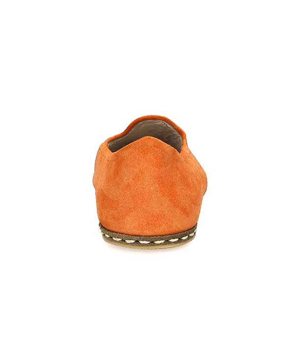 Mocassins Saanas Classique Homme Cuir Suédé Mandarine Saanas