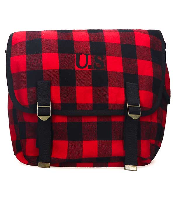 Sac U.S. grand toile Écossais Rouge Sac U.S à -60%