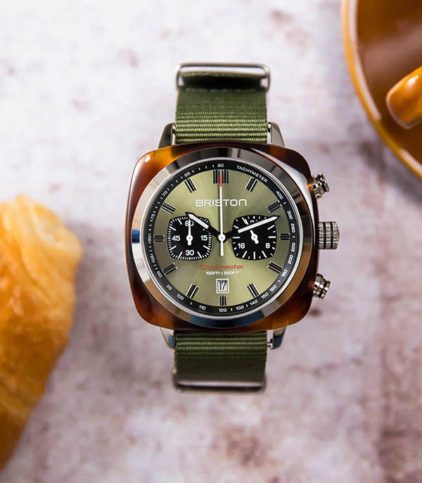 Montre Clubmaster Sport Chrono Tortoise - Vert olive Briston