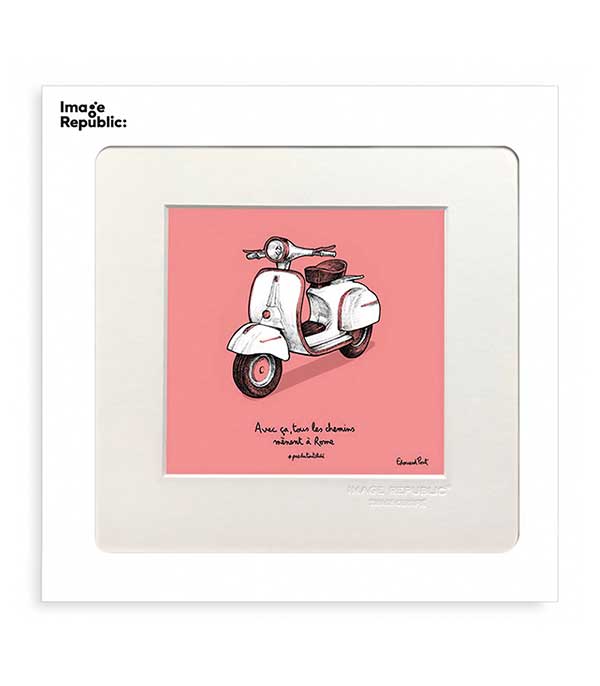 Affiche Pas du tout cliché Scooter 22 x 22 cm Image Republic