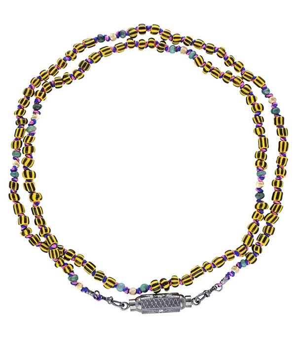 Collier Baby Locket Diamants Or noir & Mauli Ghana Jaune & Noir Marie Lichtenberg