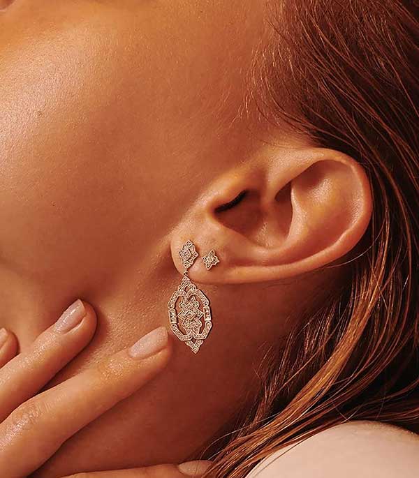 Boucle d'oreille puce Belle époque or jaune Stone Paris