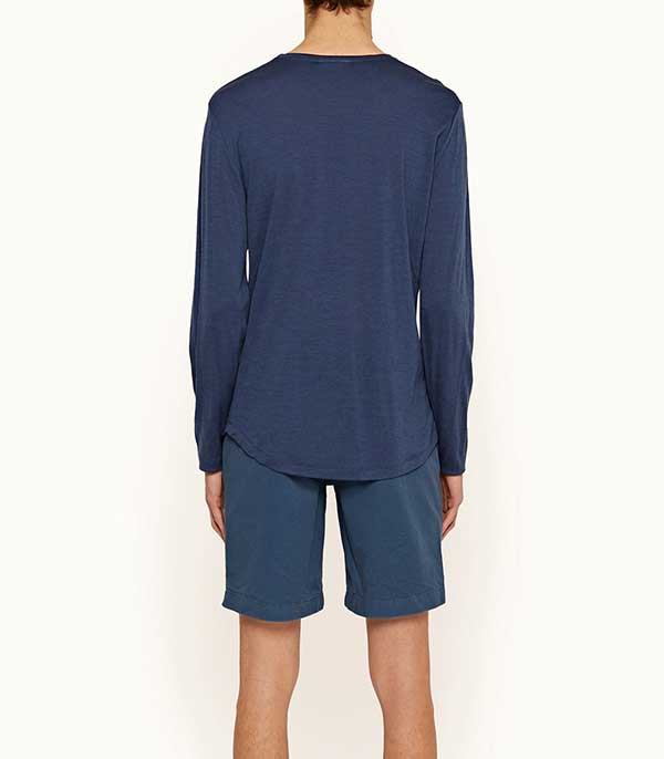 Tee-shirt OB-T LS Merino Classic Blue Orlebar Brown