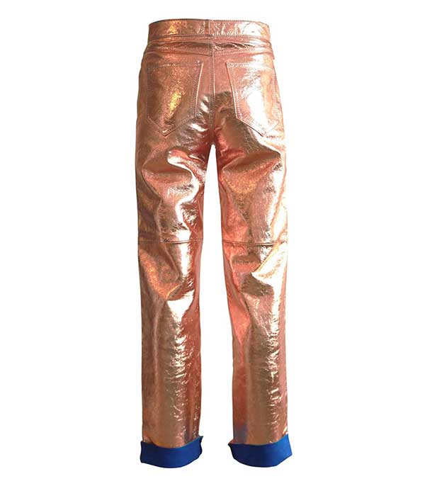 Pantalon en Cuir Rose Gold Victoria Leivissa