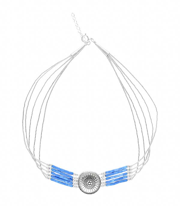 Collier Navajo 5 rangs et conchas Harpo