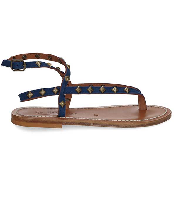 Sandales Deltapyr Cuir velours Bleu Bronze K.Jacques - Taille 41 à -40%
