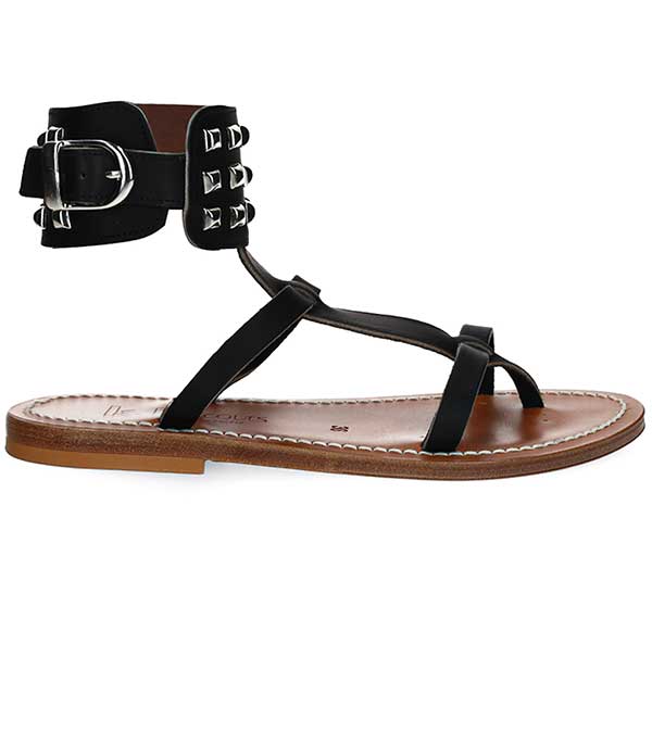 Sandales Forban Cuir lisse Noir K.Jacques - Taille 36 à -40%