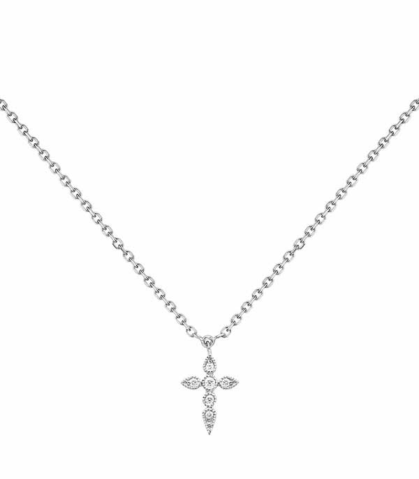 Collier Céleste simple Or Blanc et Diamants Stone Paris