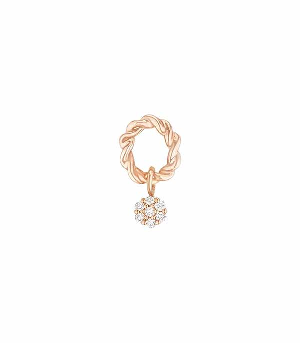 Boucle d'oreille Puce Dunaway Or Rose et Diamants Stone Paris