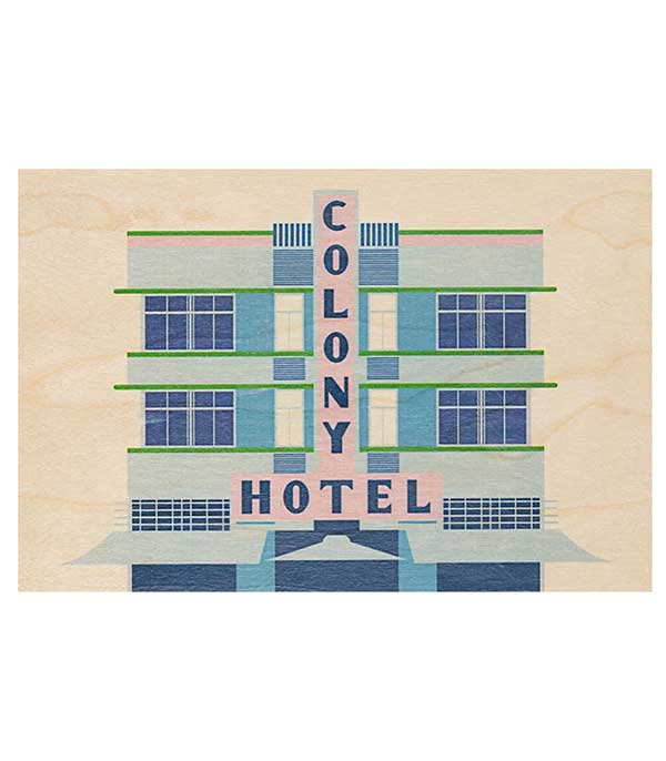 Carte postale en bois Miami Colony Woodhi