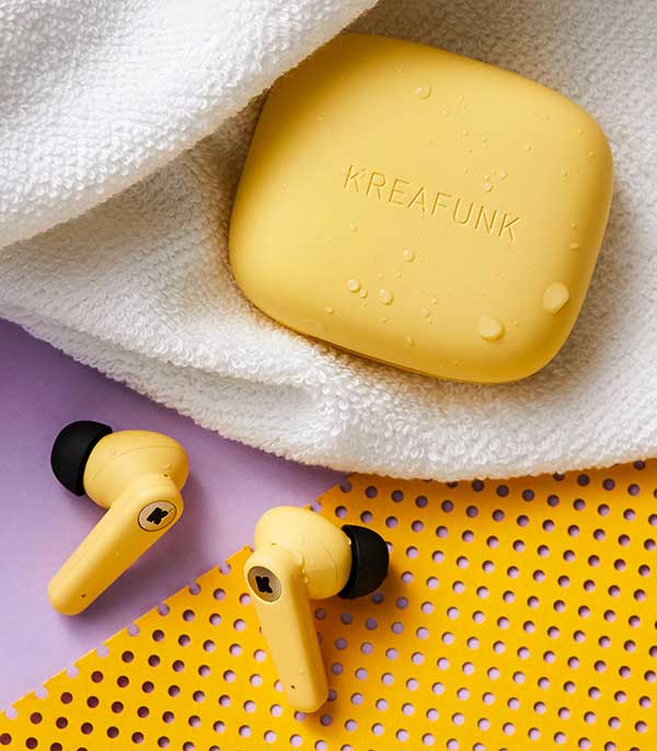 Ecouteurs sans fil aSENSE Soft Yellow Kreafunk 