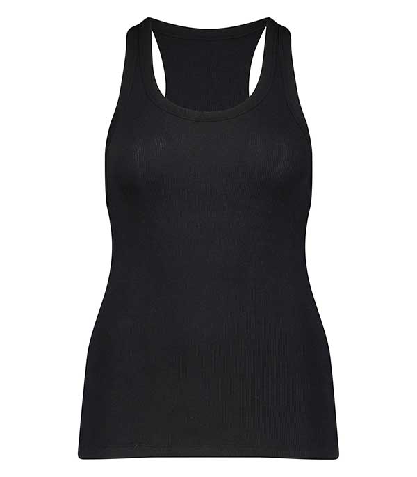 Débardeur côtelé Kingston Noir Maison Saint Julien