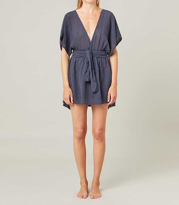 Robe courte Empire Bleu marine Maison Saint Julien