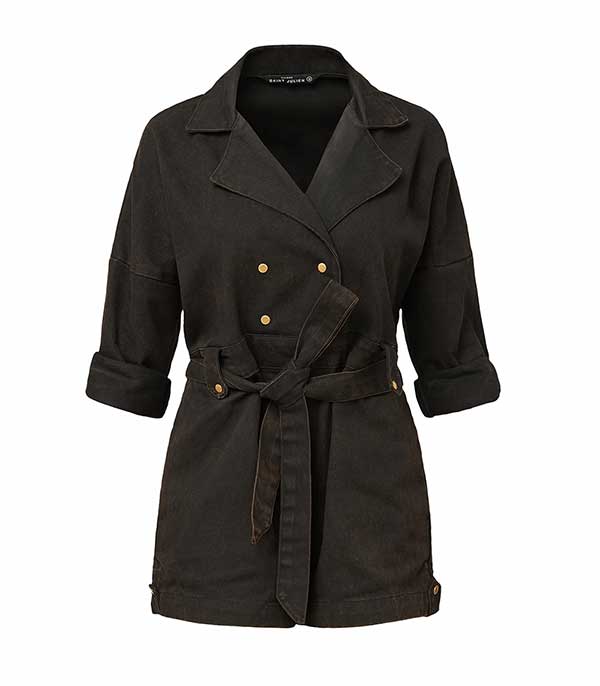 Combishort Trench Coat Noire Maison Saint Julien - Taille M à -50%