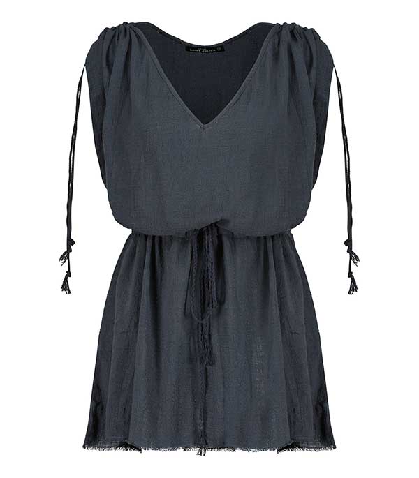 Robe courte Alexandrie Bleu Nuit Maison Saint Julien