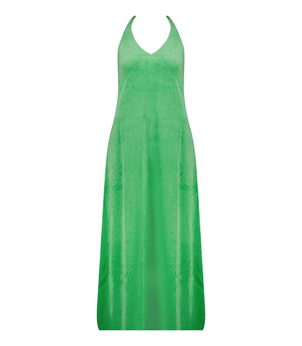 Robe Mireille Grass Green en éponge velours Ma petite plage - Taille S