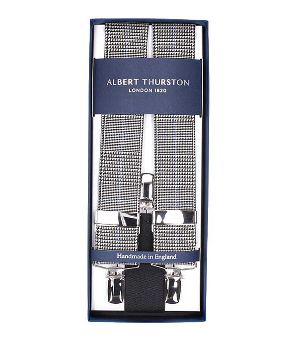 Bretelles Sutting 3 Clip à motif blanc et noir Albert Thurston