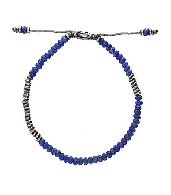 Bracelet Ingot à perles de pierres et d'argent M.Cohen by Maor