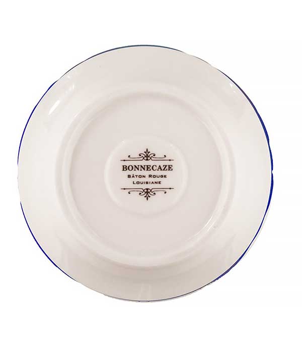 Soucoupe 3f  en porcelaine à lignes Bonnecaze