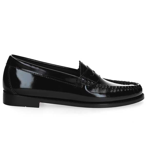 Mocassins Weejuns Penny Wheel en Cuir Verni Noir G.H. Bass & Co.