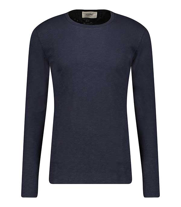 Tee-shirt Homme Bysapick manches longues Navy American Vintage - Taille S