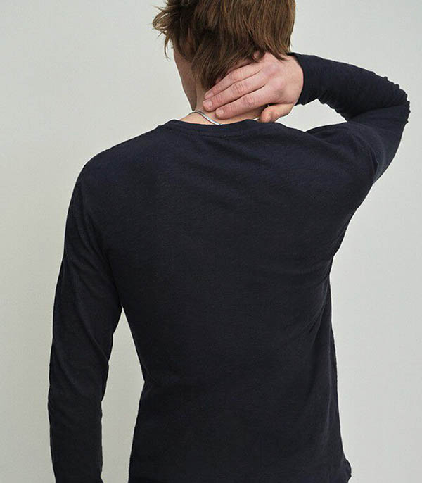 Tee-shirt Homme Bysapick manches longues Navy American Vintage