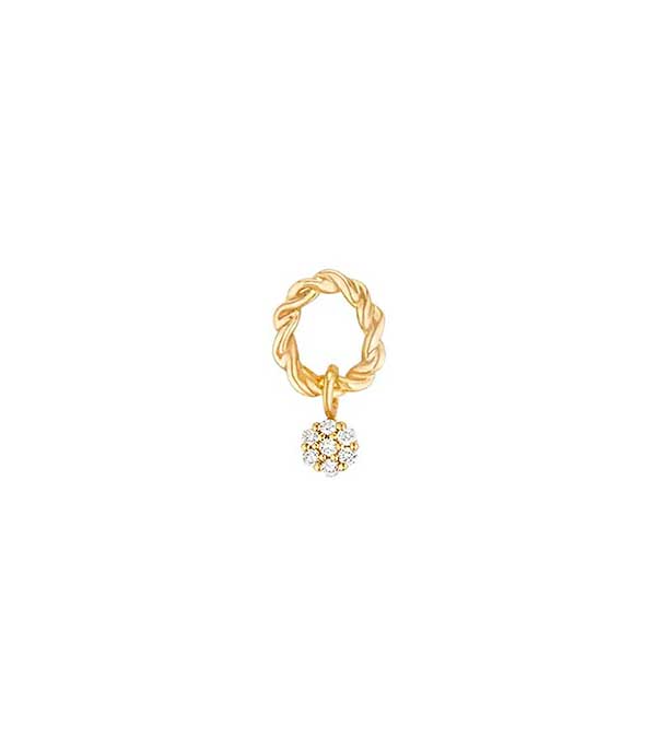 Boucle d'oreille Puce Dunaway Or Jaune et Diamants Stone Paris