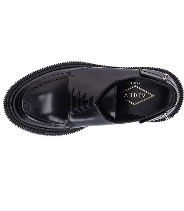 Derbies en cuir noir Type 134 ADIEU