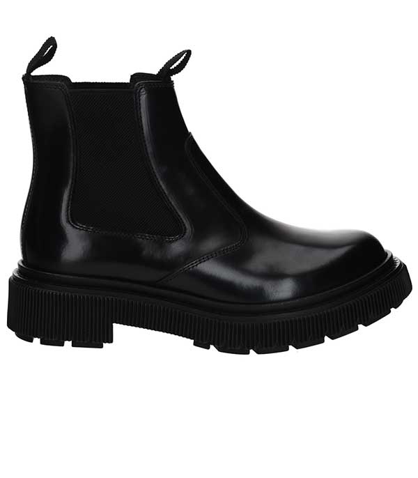 Boots en cuir noir Type 156 ADIEU - Taille 36 à -60%