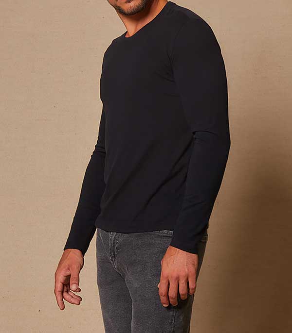 Tee-shirt homme James Noir  Majestic Filatures