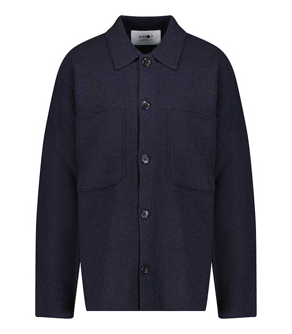 Surchemise en laine Mérinos homme Jonas Navy Blue NN07