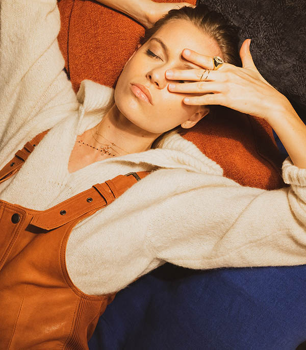 Salopette en cuir cognac Apolina Isabel Marant