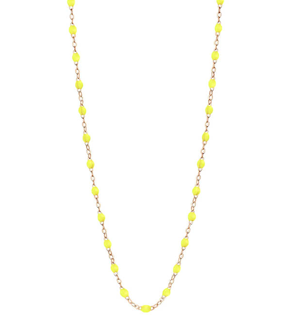 Collier Or rose et Perles de résine 42 cm Gigi Clozeau