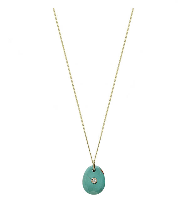 Collier  Orso n°1 Or Jaune et Turquoise Pascale Monvoisin