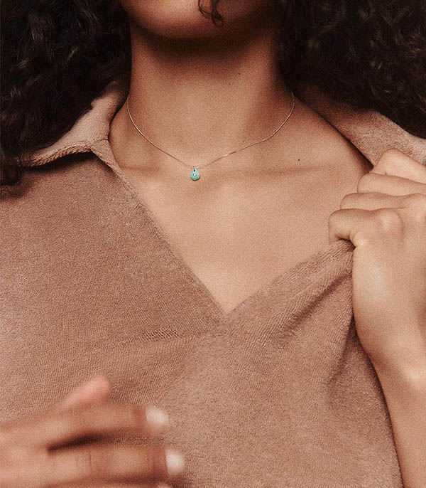 Collier  Orso n°1 Or Jaune et Turquoise Pascale Monvoisin