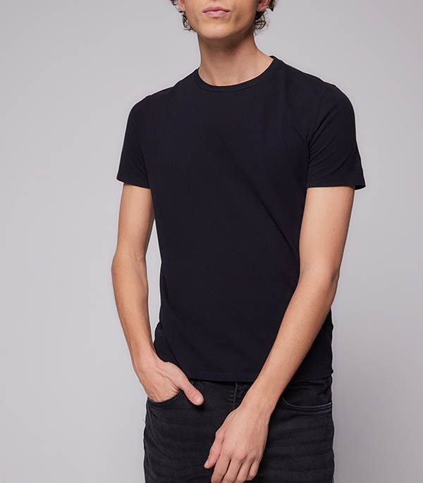 Tee-shirt Homme Harold Col Rond Manches Courtes Noir Majestic Filatures