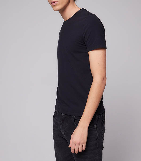 Tee-shirt Homme Harold Col Rond Manches Courtes Noir Majestic Filatures