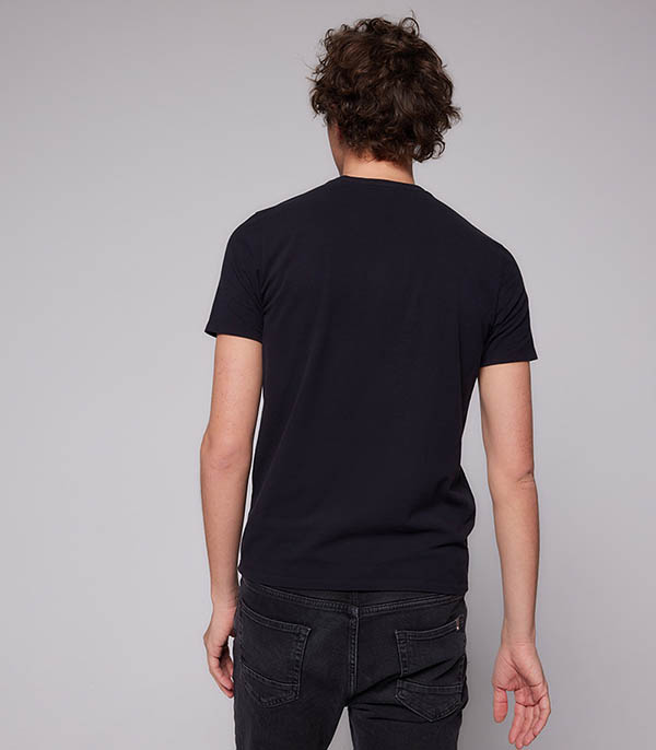 Tee-shirt Homme Harold Col Rond Manches Courtes Noir Majestic Filatures