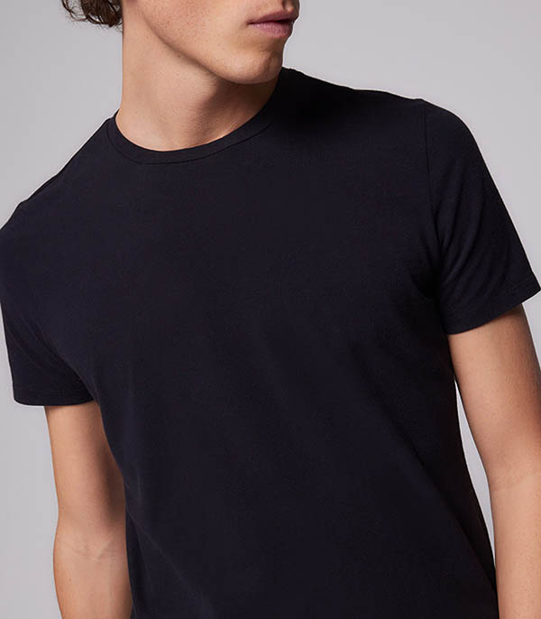 Tee-shirt Homme Harold Col Rond Manches Courtes Noir Majestic Filatures