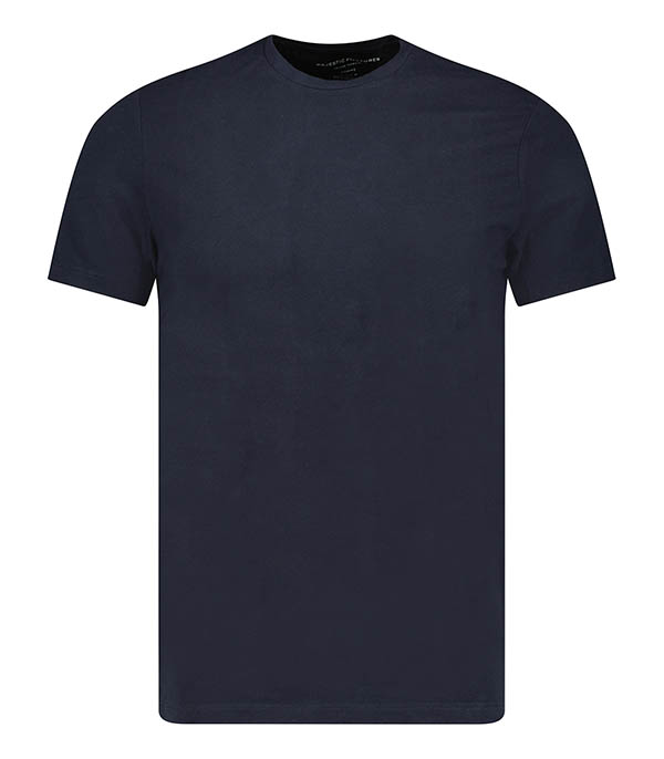 Tee-shirt Homme Harold Col Rond Manches Courtes Marine Majestic Filatures - Taille S