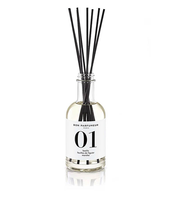 Diffuseur de parfum d’intérieur 01 Basilic, Feuilles de Figuier et Menthe 200 ml Bon Parfumeur