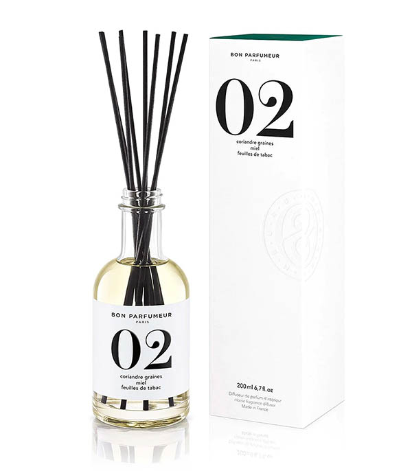 Diffuseur de parfum d’intérieur 02 Graines de coriandre, Miel et Feuilles de Tabac 200 ml Bon Parfumeur