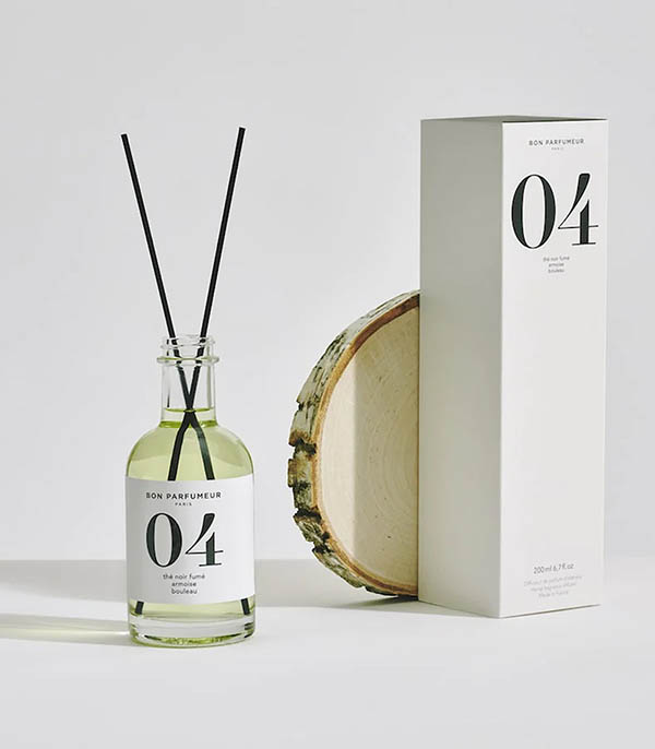 Diffuseur de parfum d’intérieur 04 Thé Noir Fumé, Armoise et Bouleau 200 ml Bon Parfumeur
