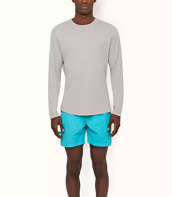 Tee-shirt Homme OB-T LS Seal Grey  Orlebar Brown